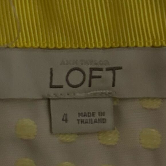 LOFT Yellow Print Lined Mini Skirt Size 4 - Picture 10 of 10